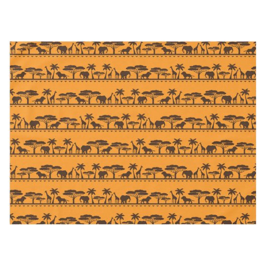 アフリカの部族のパターン動物のダイニングテーブルクロス テーブルクロス (正面(横))