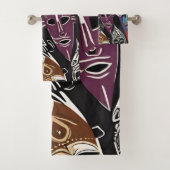 アフリカの部族の仮面カラフル バスタオルセット (インサイチュ)