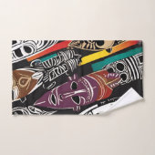 アフリカの部族の仮面カラフル バスタオルセット (ハンドタオル)