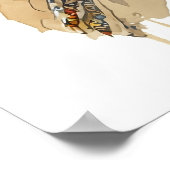 アフリカの部族の女性の水カラーポートレートウォールアート ポスター (角)