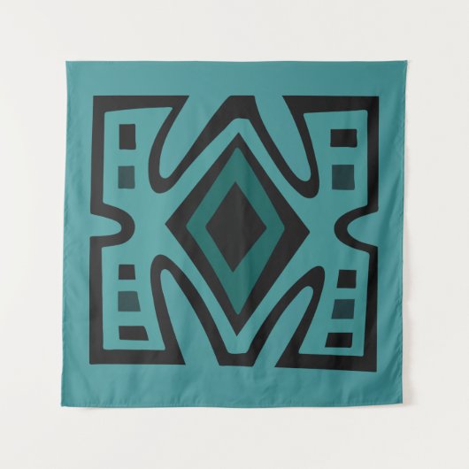 アフリカの部族の幾何学的パターン タペストリー (正面)