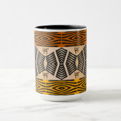 アフリカの部族の幾何学的パターン マグカップ (中央)