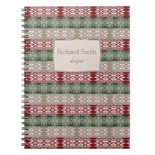 アフリカの部族の民族のストライプパターン ノートブック (正面)