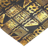 アフリカの部族の泥の布金ゴールド ショートテーブルランナー (コーナー)