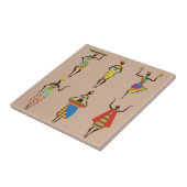 アフリカの部族の美女のエスニックカラフルファッション タイル (側面)