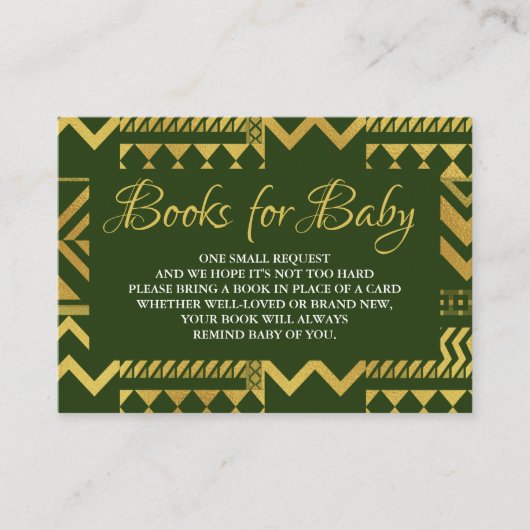 アフリカの部族の赤ちゃんシャワー予約リクエスト エンクロージャーカード (正面)