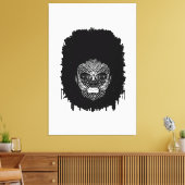 アフリカの部族の顔標識を持つ黒人女性 キャンバスプリント (インサイチュ (リビング))