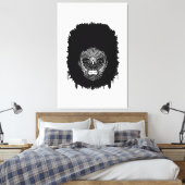 アフリカの部族の顔標識を持つ黒人女性 キャンバスプリント (インサイチュ (寝室))