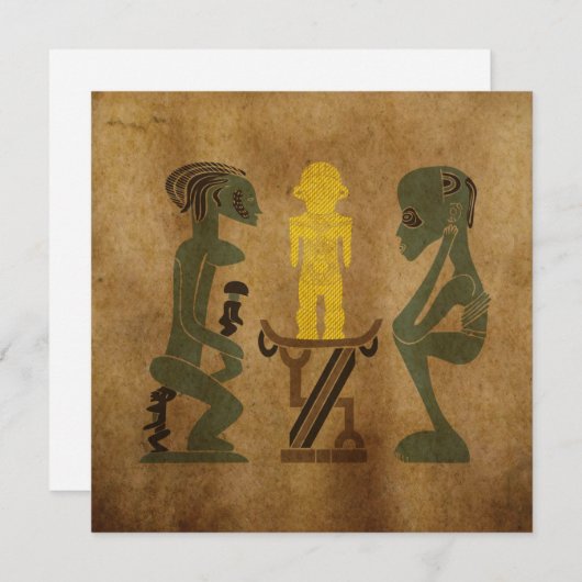 アフリカの部族の風景のロックカービングアート (正面/裏面)