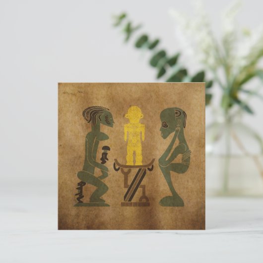 アフリカの部族の風景のロックカービングアート (スタンド正面)