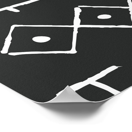 アフリカの部族アート:幾何学白黒 ポスター (角)