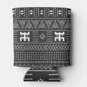 アフリカの部族アート：幾何学白黒 缶クーラー (裏面)