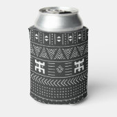 アフリカの部族アート：幾何学白黒 缶クーラー (缶裏面)