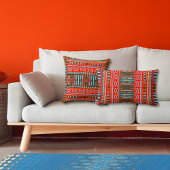 アフリカの部族インスパイアの幾何パターン クッション