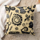 アフリカの部族シンボル装飾用クッション クッション (ブランケット)
