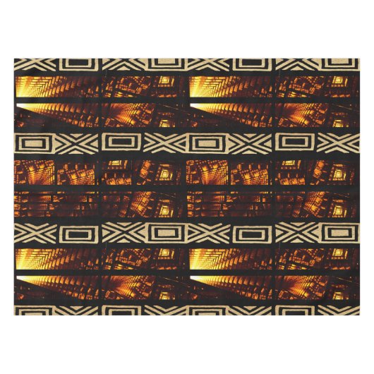 アフリカの部族タペストリーのモチーフ テーブルクロス (正面(横))