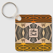 アフリカの部族パターンのキーチェーン キーホルダー (正面)