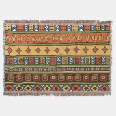 アフリカの部族パターンのホームオフィスの装飾 スローブランケット (正面)