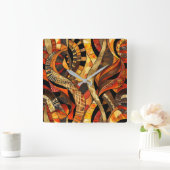 アフリカの部族パターンの壁時計 スクエア壁時計 (ホーム)