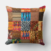 アフリカの部族パターンをテーマにした装飾用クッション クッション (正面)