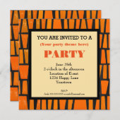 アフリカの部族パターン汎用パーティー 招待状 (正面/裏面)