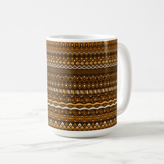 アフリカの部族パターン コーヒーマグカップ (正面右)
