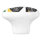 アフリカの部族マスクカラフルストライプ セラミックノブ (側面)