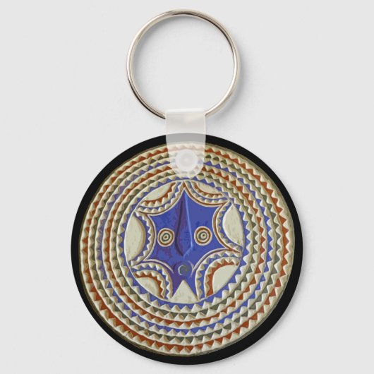 アフリカの部族マスク キーホルダー (正面)