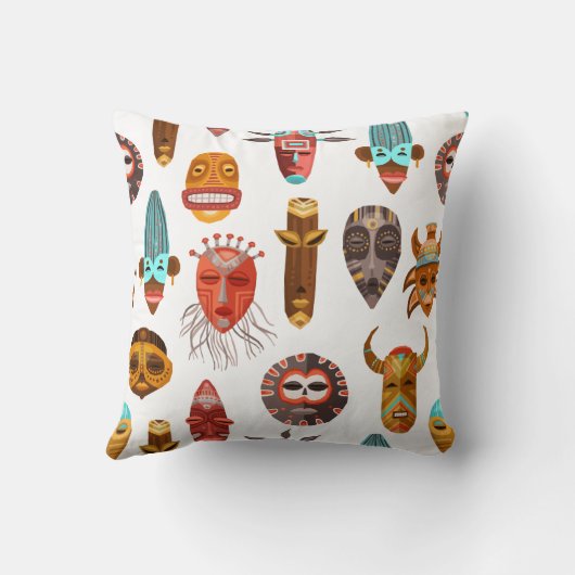 アフリカの部族マスク クッション (裏面)