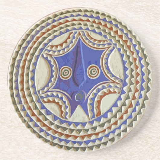 アフリカの部族マスク コースター (正面)