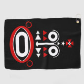 アフリカの部族マスク ゴルフタオル (横)