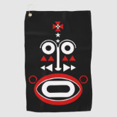 アフリカの部族マスク ゴルフタオル (正面)