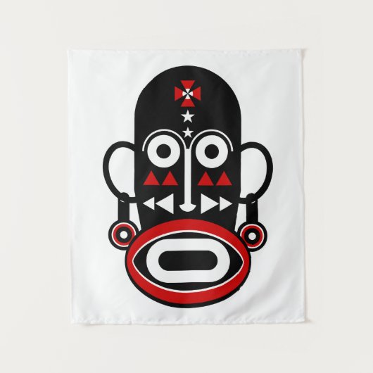 アフリカの部族マスク タペストリー (正面)