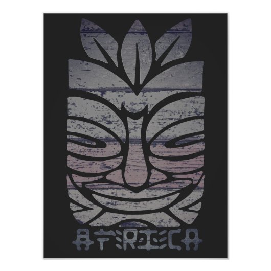 アフリカの部族マスク フォトプリント            (正面)