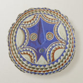 アフリカの部族マスク ラウンドクッション (正面)