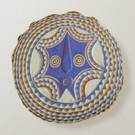 アフリカの部族マスク ラウンドクッション