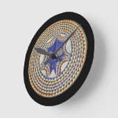 アフリカの部族マスク ラウンド壁時計 (傾斜)