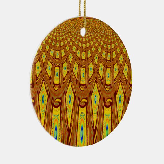 アフリカの部族モチーフ セラミックオーナメント (右)
