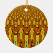 アフリカの部族モチーフ セラミックオーナメント (正面)