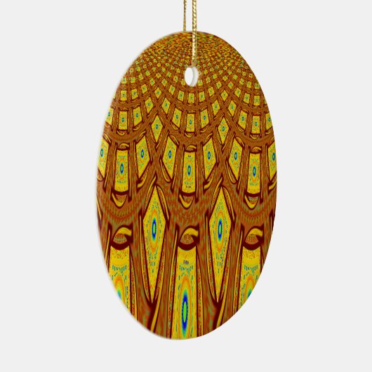 アフリカの部族モチーフ セラミックオーナメント (右)