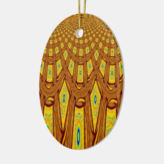 アフリカの部族モチーフ セラミックオーナメント (左)