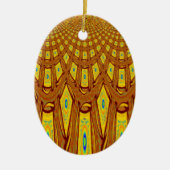 アフリカの部族モチーフ セラミックオーナメント (正面)