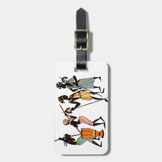 アフリカの部族先住民スタイルラゲージタグ ラゲッジタグ (正面縦)