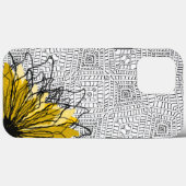 アフリカの部族広場と抽象芸術黄色の花 Case-Mate iPhoneケース (裏面 (横))
