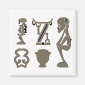 アフリカの部族抽象芸術ポートレート マグネット (正面)