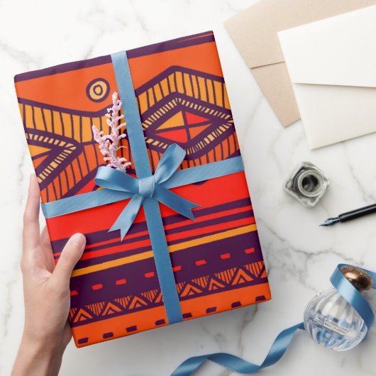 アフリカの部族模様パーティー包装紙 ラッピングペーパー (ギフト)