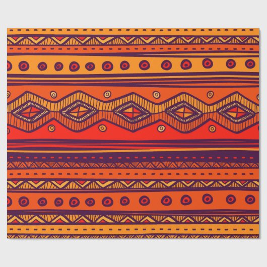 アフリカの部族模様パーティー包装紙 ラッピングペーパー (フラット)