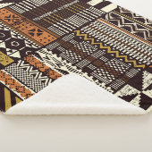 アフリカの部族生地、抽象芸術ヴィンテージ。 シェルパブランケット (3/4)