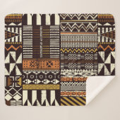 アフリカの部族生地、抽象芸術ヴィンテージ。 シェルパブランケット (正面(横))