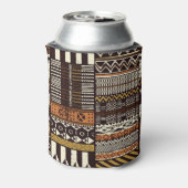 アフリカの部族生地、抽象芸術ヴィンテージ。 缶クーラー (缶裏面)